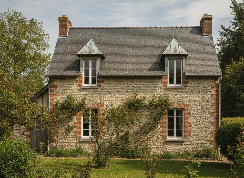 Toiture en ardoise naturelle refaite sur une maison du Village à Mont-Saint-Aignan