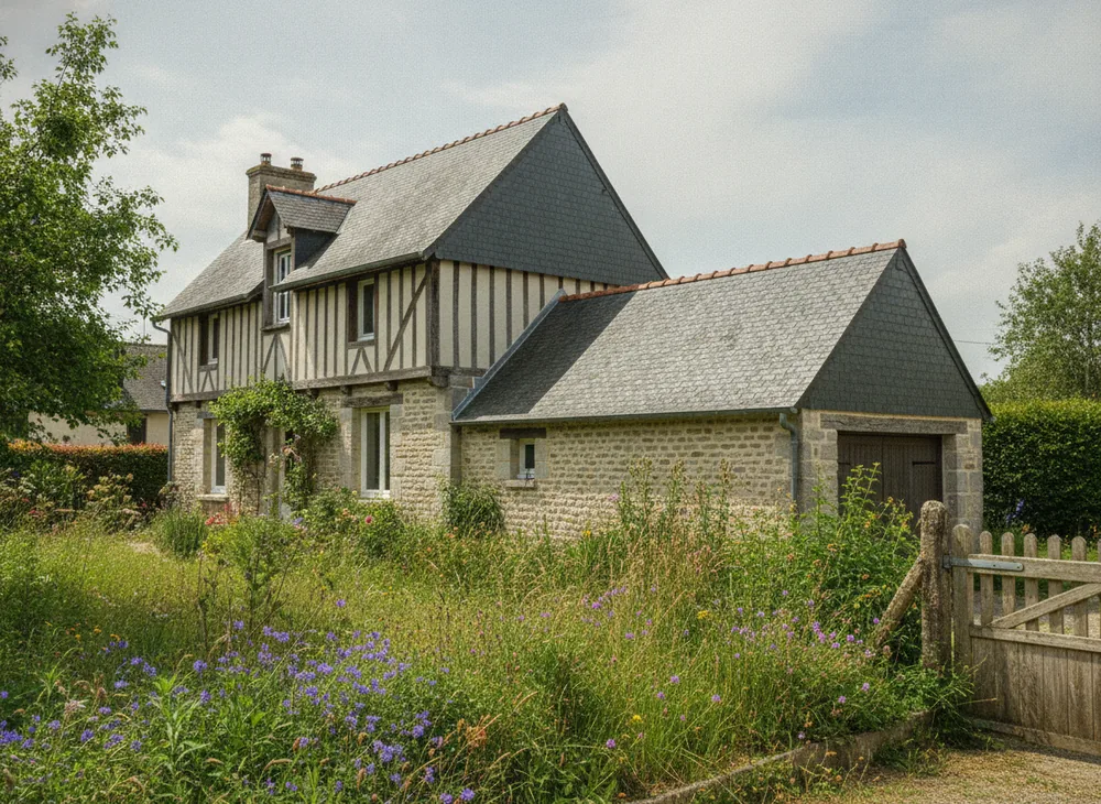 Appentis refait et noue reprise sur une maison des Hauts de Barentin