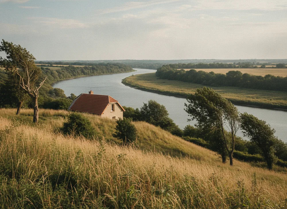 Maison de Canteleu dominant la boucle de Seine, rives de toiture refaites